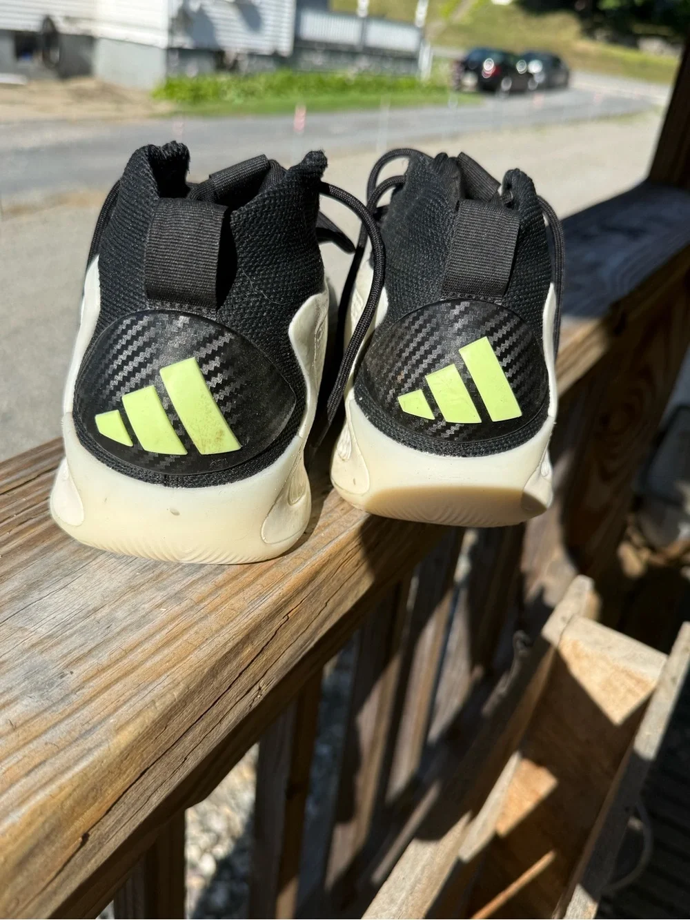 adidas Originals Kids Black and Cream Sneakers with Neon Yellow Accent